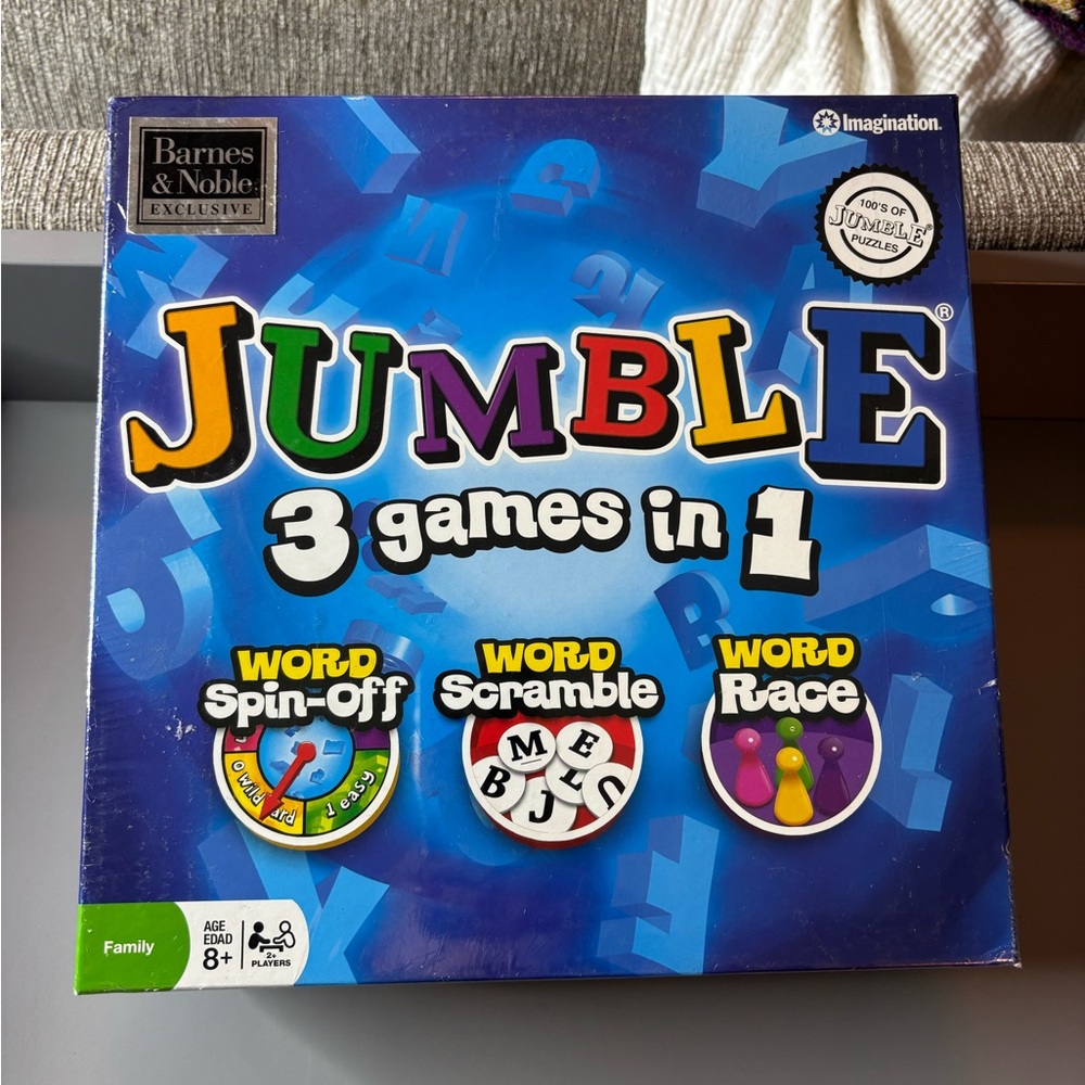 Barnes & Noble Jumble 3-in-1 Game Set Word Spin Off, Word Scramble & Word Race